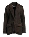 Uma Wang Woman Blazer Brown Size L Linen, Silk, Polyamide
