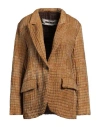 Uma Wang Woman Blazer Camel Size L Linen, Silk, Polyamide In Beige