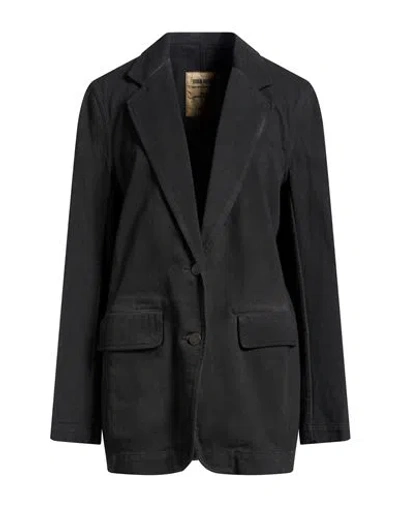 Uma Wang Woman Blazer Charcoal Size M Cotton In Black