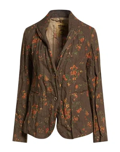 Uma Wang Woman Blazer Military Green Size L Cotton, Metallic Fiber