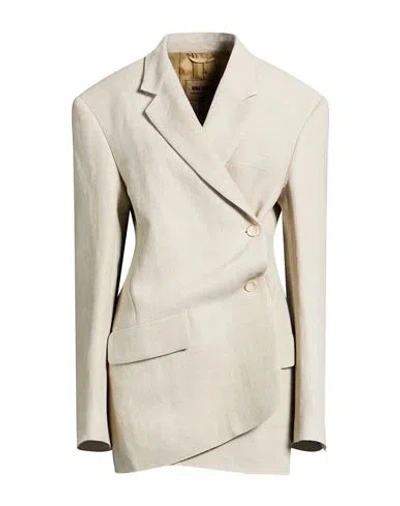 Uma Wang Woman Blazer Off White Size M Paper Yarn, Viscose In Gray