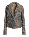 Uma Wang Woman Blazer Taupe Size S Wool, Viscose, Acetate In Gray