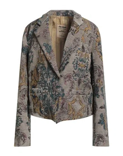 Uma Wang Woman Blazer Taupe Size S Wool, Viscose, Acetate In Gray