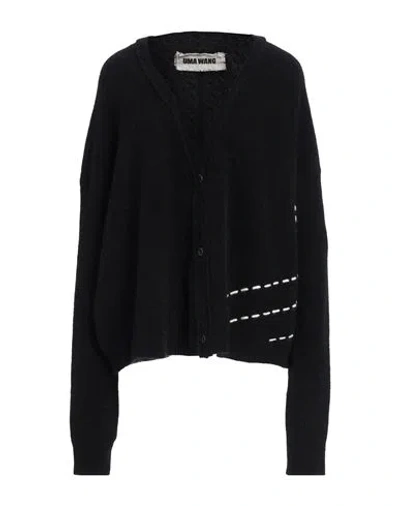 Uma Wang Woman Cardigan Black Size M Mohair Wool, Alpaca Wool, Polyamide, Elastane