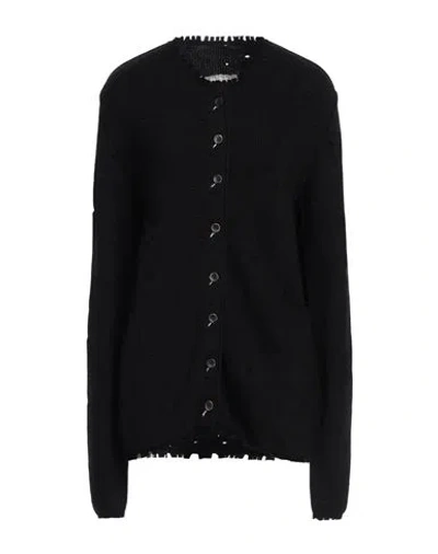 Uma Wang Woman Cardigan Black Size L Virgin Wool, Viscose, Polyamide