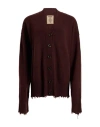 Uma Wang Woman Cardigan Dark Brown Size S Cashmere In Burgundy
