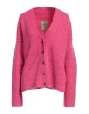 Uma Wang Woman Cardigan Fuchsia Size M Virgin Wool, Mohair Wool, Polyamide, Elastane In Pink