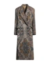 Uma Wang Woman Coat Taupe Size M Virgin Wool, Viscose, Acetate In Grey
