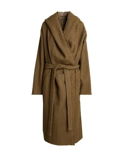 Uma Wang Woman Coat Khaki Size Xs Virgin Wool, Alpaca Wool, Wool, Polyamide, Cotton In Beige