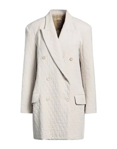 Uma Wang Woman Coat Off White Size M Cotton, Viscose, Virgin Wool
