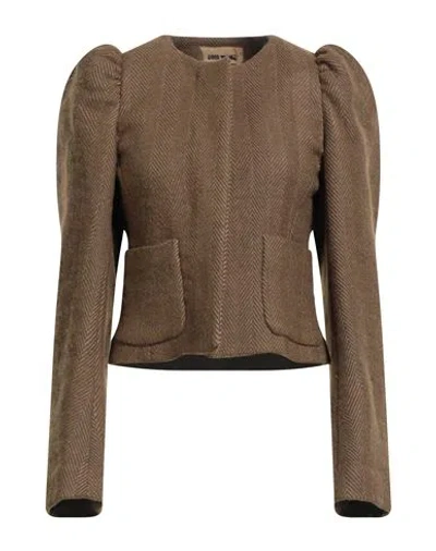 UMA WANG UMA WANG WOMAN JACKET CAMEL SIZE M VIRGIN WOOL, ALPACA WOOL, WOOL, POLYAMIDE, COTTON