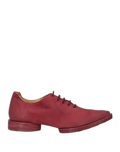 Uma Wang Woman Lace-up Shoes Brick Red Size 8 Leather