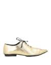Uma Wang Woman Lace-up Shoes Gold Size 8 Soft Leather In Gold