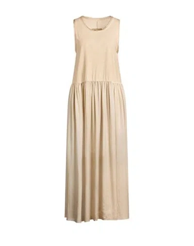 Uma Wang Woman Maxi Dress Beige Size M Cotton, Silk In Sand