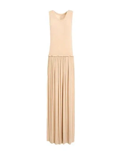 Uma Wang Woman Maxi Dress Beige Size M Viscose, Elastane In Sand