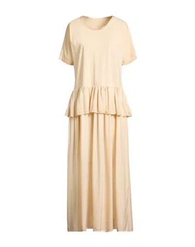 Uma Wang Woman Maxi Dress Beige Size S Cotton, Elastane In Brown