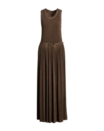 Uma Wang Woman Maxi Dress Brown Size M Viscose, Elastane