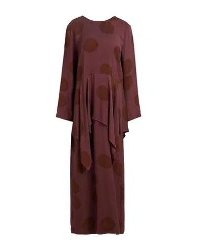 Uma Wang Woman Maxi Dress Burgundy Size M Viscose In Red