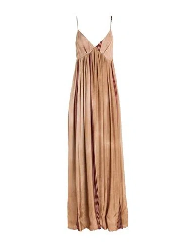 Uma Wang Woman Maxi Dress Camel Size L Viscose, Acetate In Brown