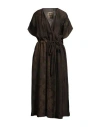 Uma Wang Woman Maxi Dress Dark Brown Size M Viscose, Cupro In Brown