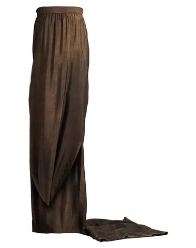Uma Wang Woman Maxi Dress Dark Brown Size M Viscose, Cupro