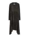 Uma Wang Woman Maxi Dress Dark Green Size M Cotton, Elastane, Silk In Brown