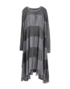 Uma Wang Woman Maxi Dress Gunmetal Size S Cotton, Elastane, Silk In Gray