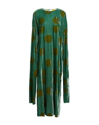 Uma Wang Woman Maxi Dress Light Green Size M Viscose, Silk