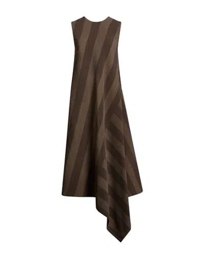 Uma Wang Woman Maxi Dress Military Green Size S Virgin Wool, Polyamide, Elastane
