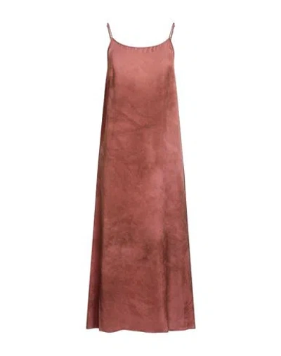 Uma Wang Woman Midi Dress Antique Rose Size L Cupro In Pink