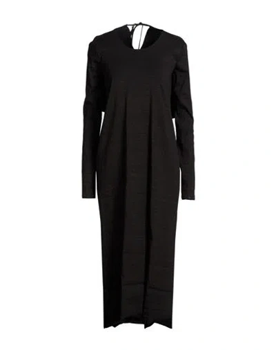 Uma Wang Woman Midi Dress Black Size M Linen, Polyamide, Elastane