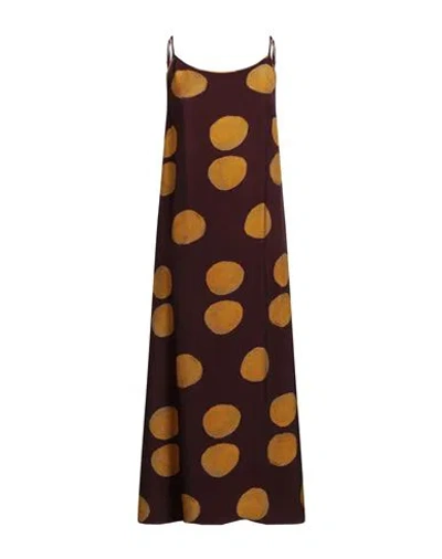 Uma Wang Woman Midi Dress Burgundy Size M Viscose In Red
