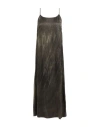 Uma Wang Woman Midi Dress Charcoal Size S Silk, Elastane In Green