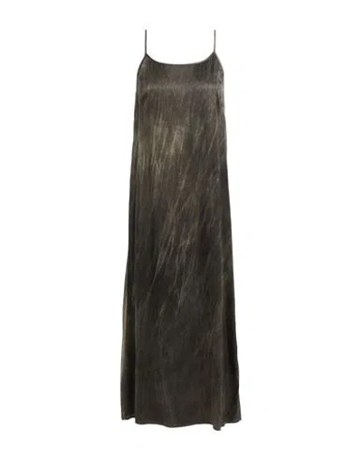 Uma Wang Woman Midi Dress Charcoal Size S Silk, Elastane In Gray