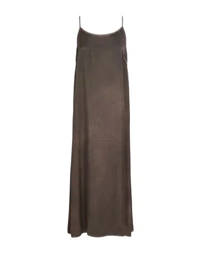 Uma Wang Woman Midi Dress Chocolate Brown Size M Silk
