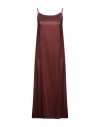 Uma Wang Woman Midi Dress Chocolate Brown Size M Silk, Elastane