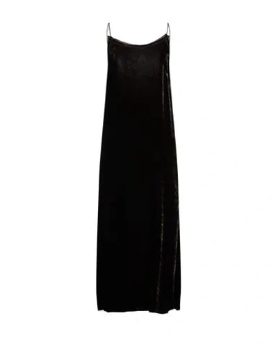Uma Wang Woman Midi Dress Dark Brown Size M Viscose, Silk