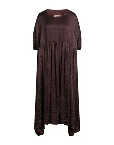 Uma Wang Woman Midi Dress Plum Size M Acetate, Viscose In Purple
