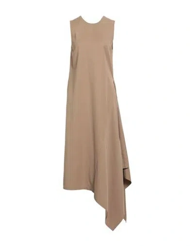 UMA WANG UMA WANG WOMAN MIDI DRESS KHAKI SIZE M VISCOSE, COTTON