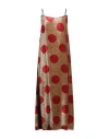 Uma Wang Polka-dot Velvet Maxi Dress In Beige