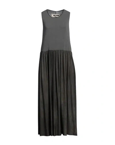 Uma Wang Woman Midi Dress Lead Size S Viscose, Cashmere, Elastane, Silk In Grey