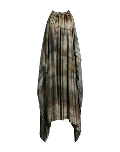 Uma Wang Woman Midi Dress Military Green Size M Viscose, Cupro