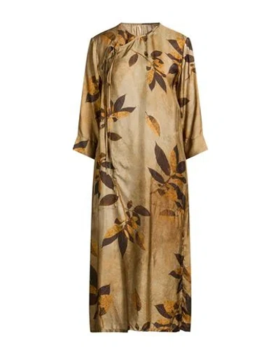 Uma Wang Woman Midi Dress Sand Size M Viscose, Cupro