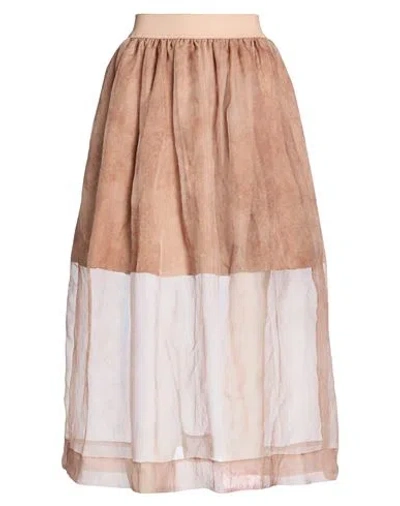 Uma Wang Woman Midi Skirt Antique Rose Size M Silk In Multi