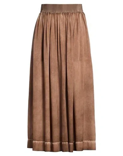 Uma Wang Woman Midi Skirt Antique Rose Size S Silk In Brown