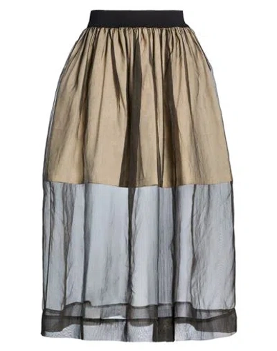 Uma Wang Woman Midi Skirt Charcoal Size L Silk In Multi