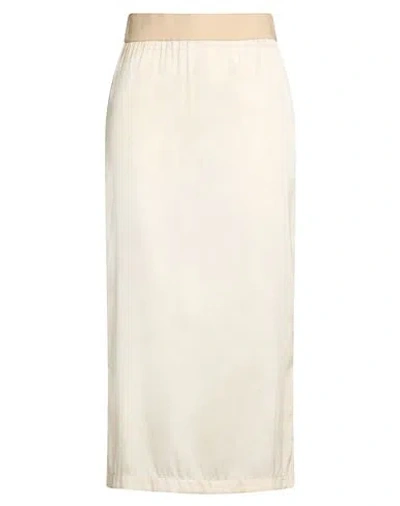 Uma Wang Woman Midi Skirt Ivory Size M Silk, Elastane In Neutral