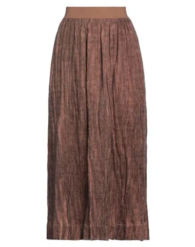Uma Wang Woman Midi Skirt Khaki Size M Acetate, Wool, Polyamide, Cotton, Metal In Beige