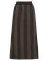 Uma Wang Woman Midi Skirt Khaki Size M Virgin Wool, Polyamide, Elastane In Black
