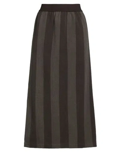 Uma Wang Woman Midi Skirt Khaki Size M Virgin Wool, Polyamide, Elastane In Black